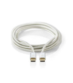 Nedis CCTB64750AL10 - Kabel USB 3.1 (Gen2) | Typ-C Zástrčka - Typ-C Zástrčka | 1 m | Hliník