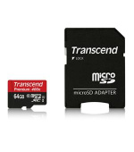 Transcend 64GB microSDXC UHS-I 400x Premium (Class 10) paměťová karta (s adaptérem)