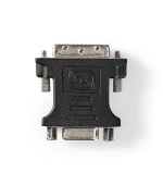 Nedis CCGB32902BK - adaptér DVI| DVI-I 24+5 Zástrčka | VGA Zásuvka | Poniklované | Přímý | PVC | Černá