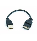 GEMBIRD Kabel USB A-A 15cm 2.0 prodlužovací HQ Black, zlacené kontakty