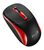 Genius NX-7123 Myš, bezdrátová, optická, 1200DPI, 4 tlačítka, Copilot, 2,4GHz, USB-A, 1× AA baterie, černo-červená