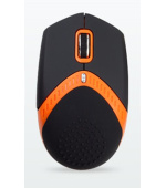 AMEI AM-M101O/Ergonomická/Optická/1 600 DPI/Drátová USB/Černá-oranžová