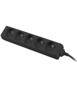 Prodlužovací přívod 230V 3m 5 zásuvek, černý