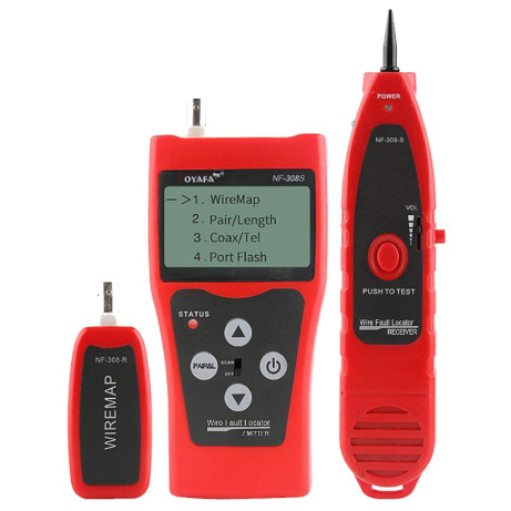 W-Star Tester kabelů RJ45 WSNF308S UTP RJ11, BNC, USB detektor kabelů, diagnostika, LCD