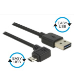 Delock kabel EASY-USB 2.0-A samec > EASY-Micro USB 2.0 samec pravoúhlý levý/pravýt 3 m