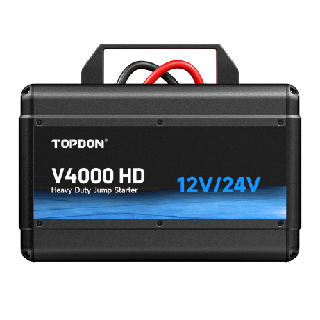 TOPDON Car Jump Starter V4000 HD/3000A (24V)/4000A (12V)/24000mAh/16l benzín/16l diesel/LED světlo |