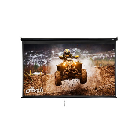 Nástěnné projekční plátno AVELI, 204x115cm (16:9) 92", černý tubus