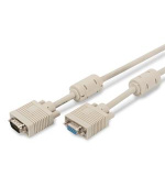 Digitus Prodlužovací kabel monitoru VGA, HD15 M / F, 1,8 m, 3Coax / 7C, 2xferit, be