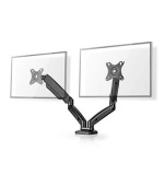 Nedis MMDOSGS110BK - Full Motion Stojan Monitoru | Plynová Pružina | 2 Obrazovky | 15 - 32 " | 75x75 / 100x100