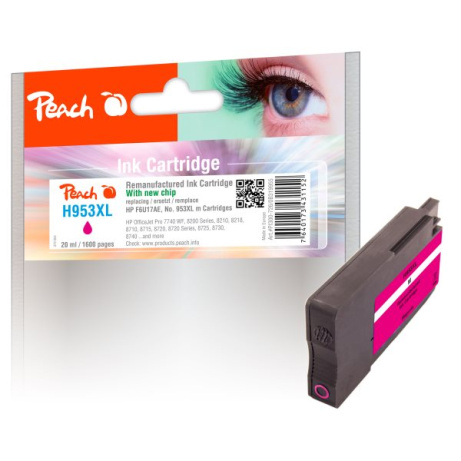 PEACH kompatibilní cartridge HP No. 953XL, purpurová, F6U17AE, 20ml