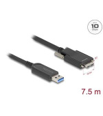 Delock Aktivní optický kabel USB 10 Gbps-A samec > USB 10 Gbps Typ Micro-B samec se šroubky 7,5 m