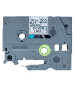 Brother - TZe-MPSL31 páska se stříbrnými vzory / černá (12mm, 4m)