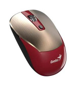 Genius NX-7125 Myš, bezdrátová, optická, 1200DPI, 4 tlačítka, Copilot, 2,4GHz, USB-A, 1× AA baterie, červeno-zlatá