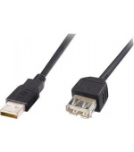 PremiumCord USB 2.0 kabel prodlužovací, A-A, 5m, č