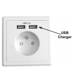 El. zásuvka pod omítku 1x230V+2xUSB 2,1A napájení