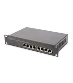 DIGITUS Gigabit Ethernet PoE přepínač 8 portů PoE, 10 palců, Napájení PoE 96 W