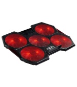 EVOLVEO Ania 14, chladicí podložka pro notebook, 5x ventilátor, červené podsvícení
