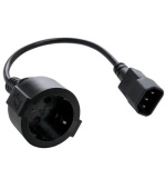 Kabel C-TECH síťový adaptér C14 (M) -> schuko (F), 15 cm