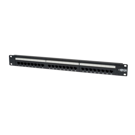Patch panel pro montáž do racku 1U, 24x Cat6/Cat5, 568B, RJ45 Ethernet