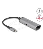Delock Síťový adaptér USB Type-C™, 5 Gigabit LAN, 1 x RJ45 s Power Delivery, PD 3.1, 140 W