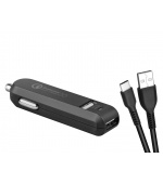 AVACOM CarMAX 2 nabíječka do auta 2x Qualcomm Quick Charge 2.0, černá barva (USB-C kabel)