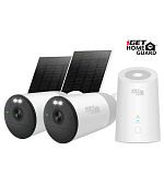 iGET HGWNK108402S - kamerový bateriový 2K Wi-Fi set, 10CH NVR + 2x kamera se solár. panelem, 9000mAh