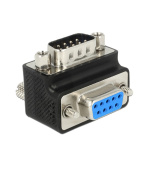 Delock adaptér Sub-D 9 pin samec > samice 90° pravoúhlý matice a šroub měnitelné