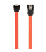 GEMBIRD Serial ATA III datový kabel, 10 cm, s konektorem ohnutým o 90 stupňů, hromadné balení, kovové klipy