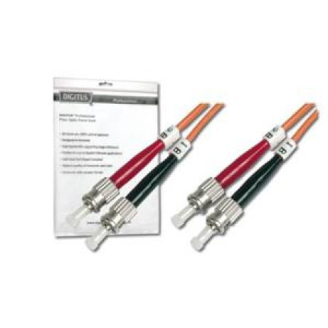 DIGITUS Fiber Optic Patch Cord, ST to ST, Multimode, OM1, 62.5/125 µ, Duplex Length 3m