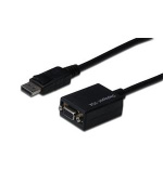 Digitus DisplayPort adapter cable, DP - HD15 M/F, 0.15m,w/interlock, DP 1.1a compatible, CE, bl