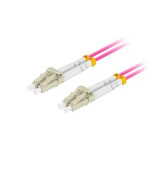 LANBERG optický patch cord MM LC/UPC-LC/UPC duplex 1m LSZH OM4 50/125 průměr 3mm, barva magenta