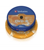VERBATIM DVD-R(25-Pack)Spindl/MattSlvr/16x/4.7GB