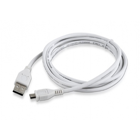 Kabel USB A-B micro, 1,8m, 2.0, bílý high quality