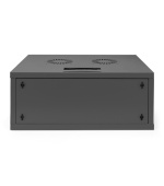 DIGITUS DN-38011 Nástěnná skříň 4U, SOHO, nemontovaná 241x540x400 mm, celoskleněné přední dveře, černá (RAL 9005)