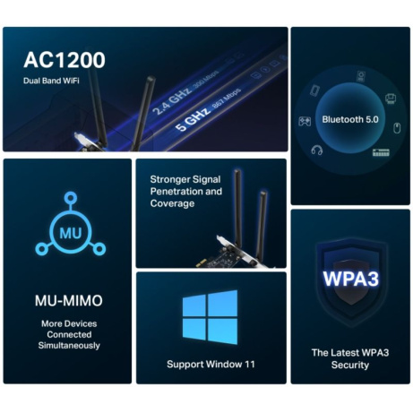 MERCUSYS MA30E - PCI Express Adaptér, Bezdrátový WiFi5 a Bluetooth 5.0