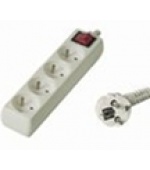 Prodlužovací přívod 230V, 3m, 4 zásuvky + vypínač
