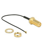 Delock Antenna Cable RP-SMA Jack Bulkhead > MHF IV/ HSC MXHP32 compatible plug 100 mm 0.81 thread length 10 mm