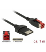 Delock PoweredUSB kabel samec 24 V > 8 pin samec 1 m pro POS tiskárny a terminály