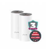 TP-Link AC1200 Whole-home Mesh WiFi System Deco E4(2-pack), 2x10/100 RJ45