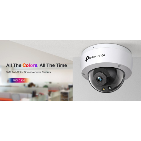 TP-Link VIGI C230(2.8mm) - Dome kamera, 3MP, 2.8mm, Full-Color