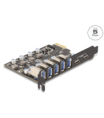 Delock Karta PCI Express x1 USB 5 Gbps na 5 x externí Typu-A + 2 x externí zásuvkové USB Type-C™
