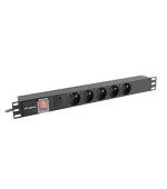 LANBERG NAPÁJECÍ DISTRIBUČNÍ JEDNOTKA (PDU) 19" 1U 16A 2M 5X FRANCOUZSKÉ ZÁSUVKY ČERNÁ