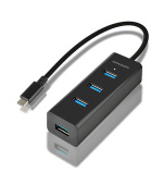 AXAGON HUE-S2C,Type-C 4x USB3.0 CHARGING hub, microUSB nap. konektor