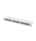 LANBERG PATCH PANEL 24 PORTŮ 1U 19" CAT.6A FTP STÍNĚNÝ ŠEDÝ