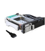 Delock 5.25 výměnný rámeček pro 1x 2.5 + 1x 3.5 SATA HDD + 2 x USB 3.0 porty