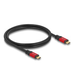 Delock USB 20 Gbps kabel USB Type-C™ samec na samec PD 3.0 100 W E-Marker 0,8 m červený kovový