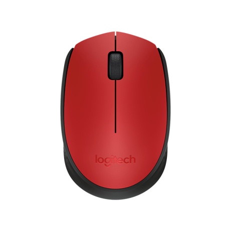 Logitech M171/Kancelářská/Optická/1 000 DPI/Bezdrátová USB/Černá-červená