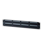 Digitus CAT 5e Patch Panel, nestíněný, 48 portů RJ45 8P8C, LSA, 2U, stojanový držák, černý, 482x44x109mm