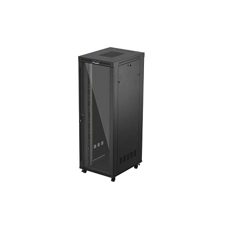 19" VOLNĚ STOJÍCÍ RACKOVÁ SKŘÍŇ 47U/800X1000 (FLAT PACK) S PROSKLENÝMI DVEŘMI LCD ČERNÁ LANBERG V2