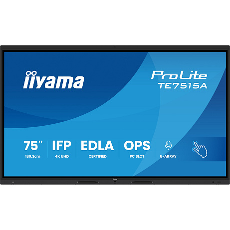 75" iiyama TE7515A-B2AG:IPS,4K,EDLA,NFC